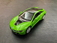 Masinuta metalica bmw i8 13cm scara 1 la 36, KINSMART - Publisol.ro
