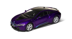 Masinuta metalica bmw i8 13cm scara 1 la 36, KINSMART - Publisol.ro