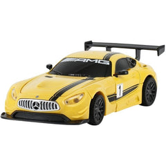 Masinuta metalica convertibila mercedes benz gt3 galbena cu scara 1 la 32, Rastar - Publisol.ro