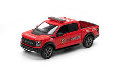 Masinuta metalica ford f - 150 raptor politie/pompieri 13cm scara 1 la 46, KINSMART - Publisol.ro