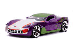 Masinute metalica chevy corvette stingray 2009 si figurina joker scara 1:24, Simba - Publisol.ro