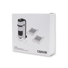 Microscop portabil cu LED si UV, cu adaptor de smartphone, include 24 de lamele pregatite, marire 100-250x, MicroFlip - Carson