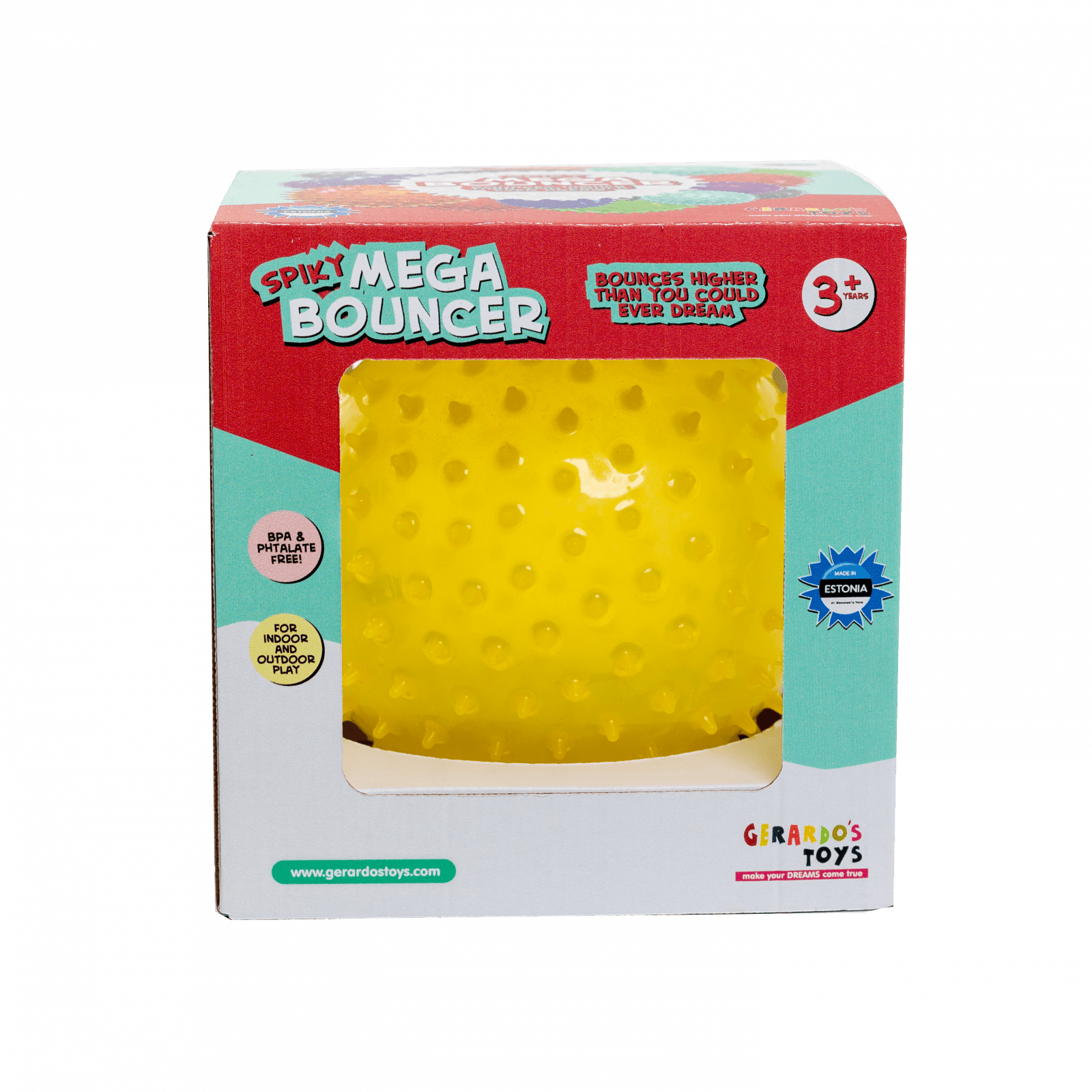 Minge saltareata - Spiky Mega Bouncer, diametru 17 cm, in cutie - Gerardo Toys - Publisol.ro