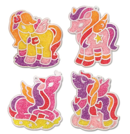 Mini set creativ cu margele de nisip - Unicorni - 4M