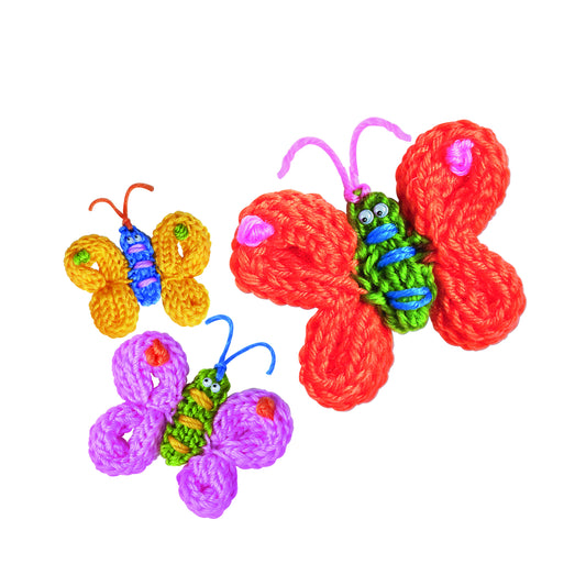 Mini set creativ - Fluturi tricotati, LittleCraft - 4M