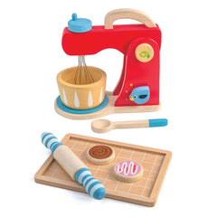Mixer cu sunet, din lemn premium - Baker's Mixing Set - 7 piese - Tender Leaf Toys - Publisol.ro