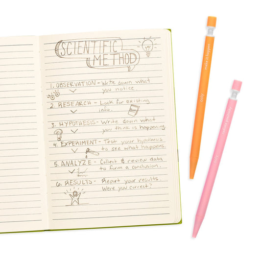 Notat! - Creioane mecanice grafit extra gros - set de 6, cu citate motivationale - Ooly - Publisol.ro