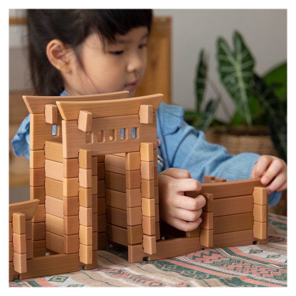 Notch Blocks, kit constructie Eastern, 87 piese, Guidecraft - Publisol.ro