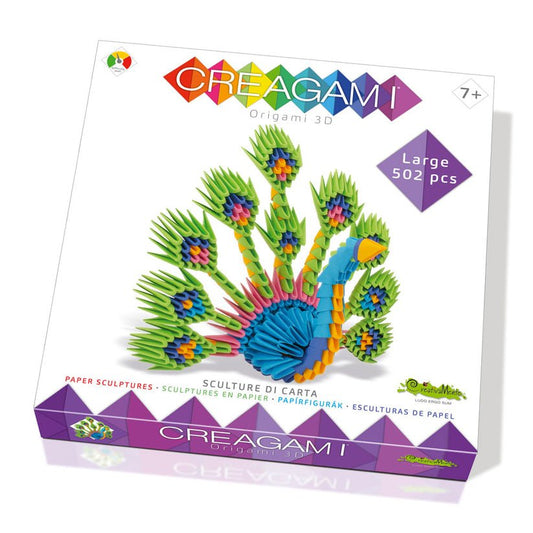 Origami 3D, Creagami - Paun, 502 piese, Creativa Mente - Publisol.ro