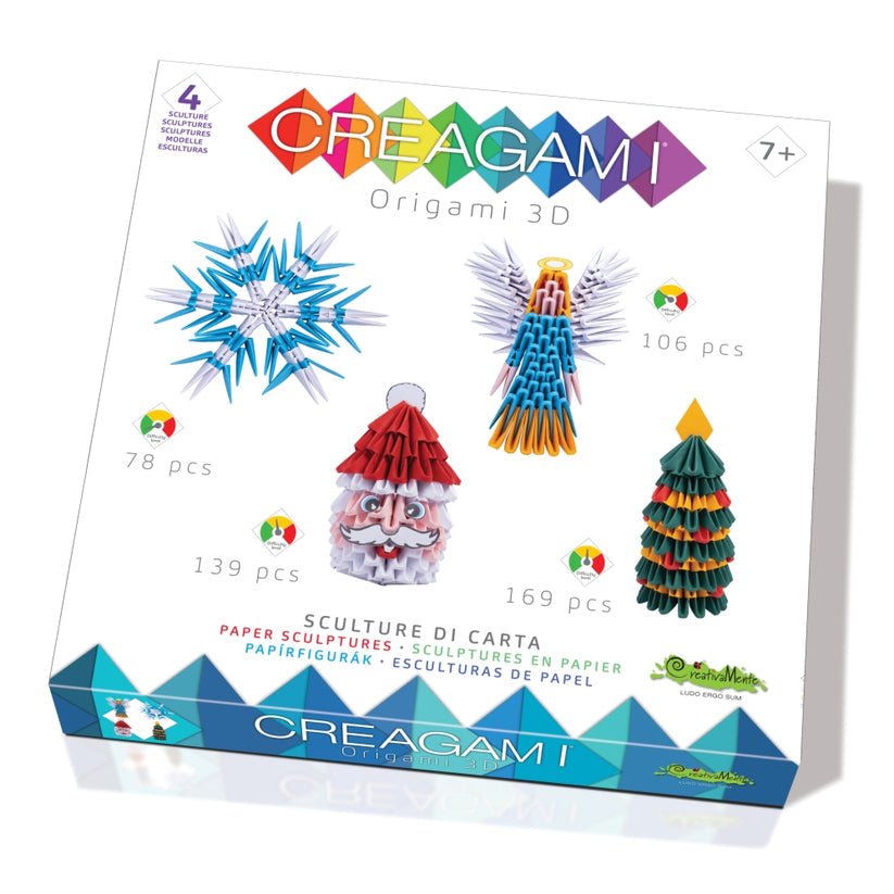 Origami 3D, Creagami - Set ornamente de Craciun, 492 piese, Creativa Mente - Publisol.ro