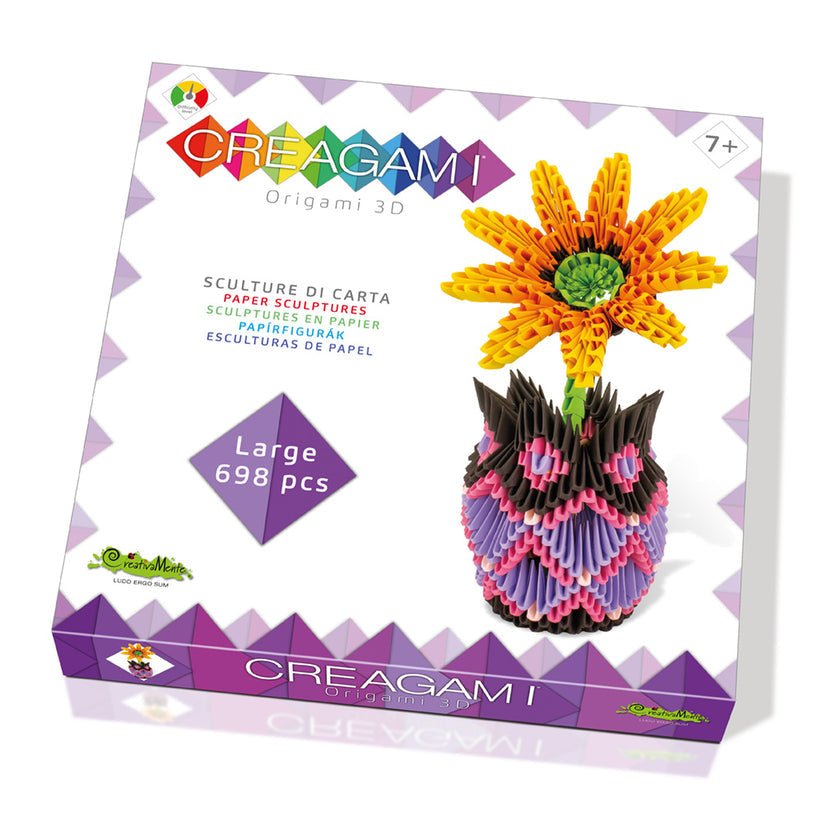 Origami 3D, Creagami - Vaza cu flori, 698 piese, Creativa Mente - Publisol.ro