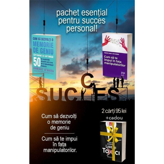 Pachet 3 Carți: Cum să dezvolți o memorie de geniu + Cum să te inpui în fața manipulatorilor + carte cadou - Publisol.ro
