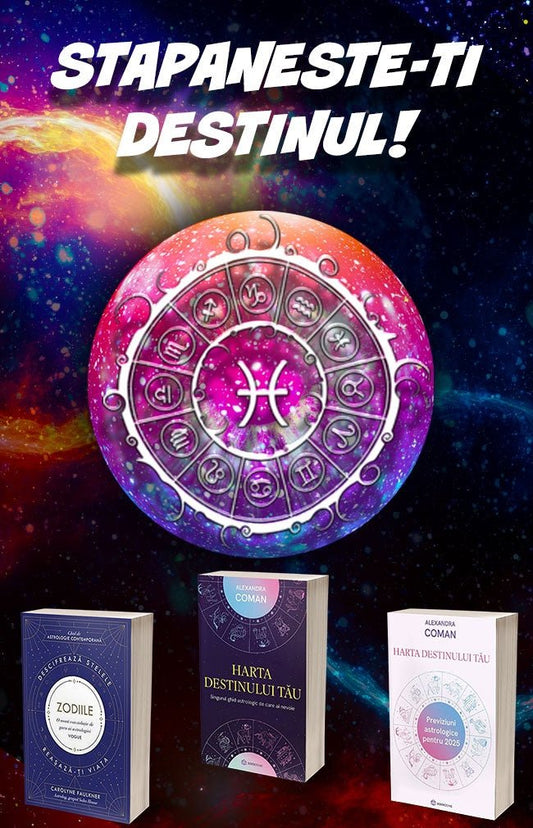 Pachet 3 Carti: Zodiile + Harta destinului tau + Previziuni astrologice pentru 2025 - Publisol.ro