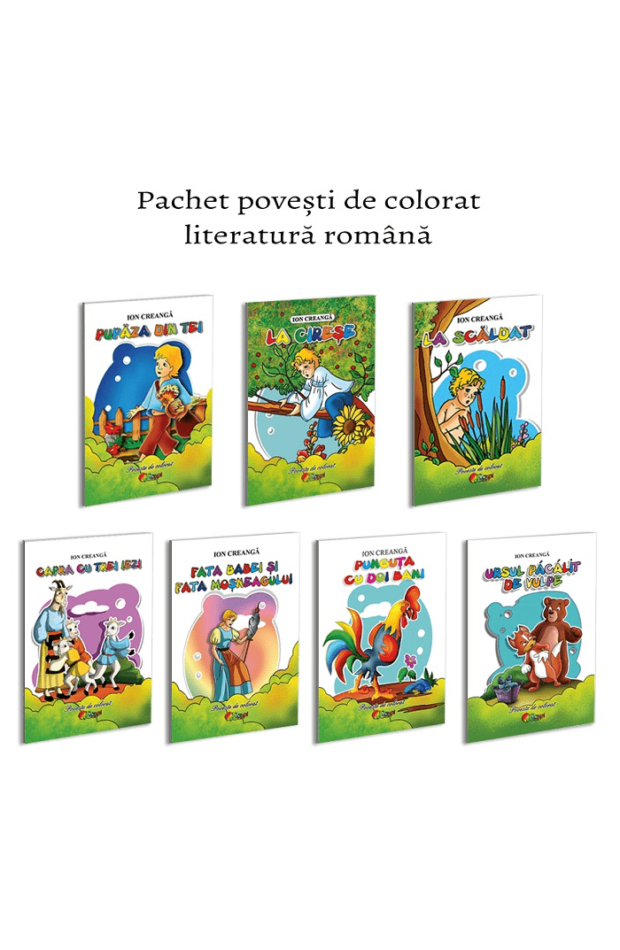 Pachet carti de colorat format A5 literatura romana - Publisol.ro