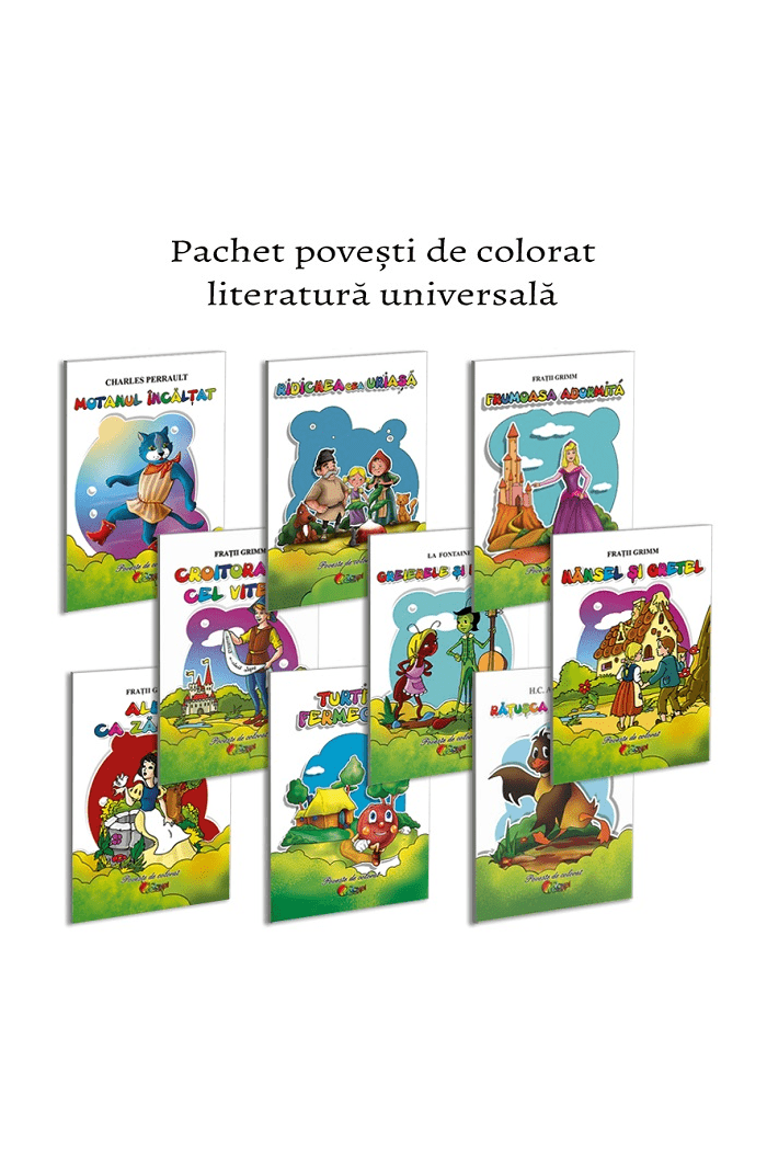 Pachet carti de colorat format A5 literatura universala - Publisol.ro