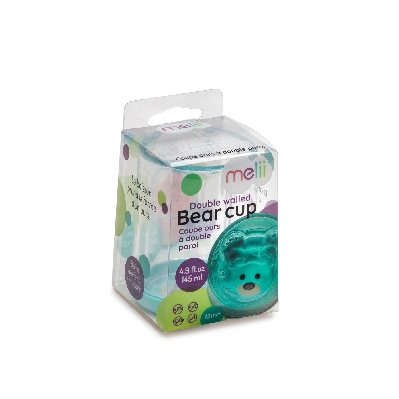 Pahar copii design interior urs, 145 ml, albastru, Melii - Publisol.ro