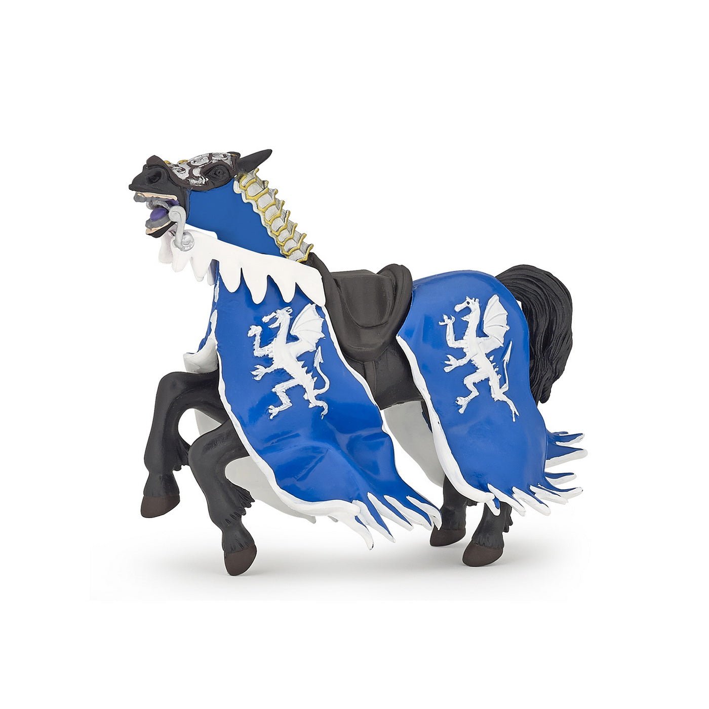 Papo figurina calul regelui cu blazon dragon albastru, Papo - Publisol.ro