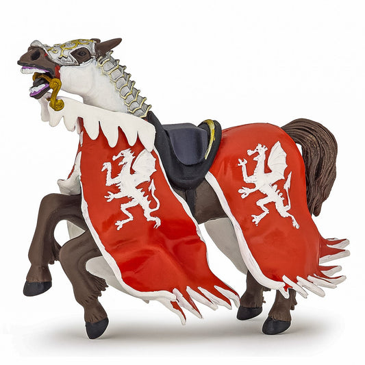 Papo figurina calul regelui cu blazon dragon rosu, Papo - Publisol.ro