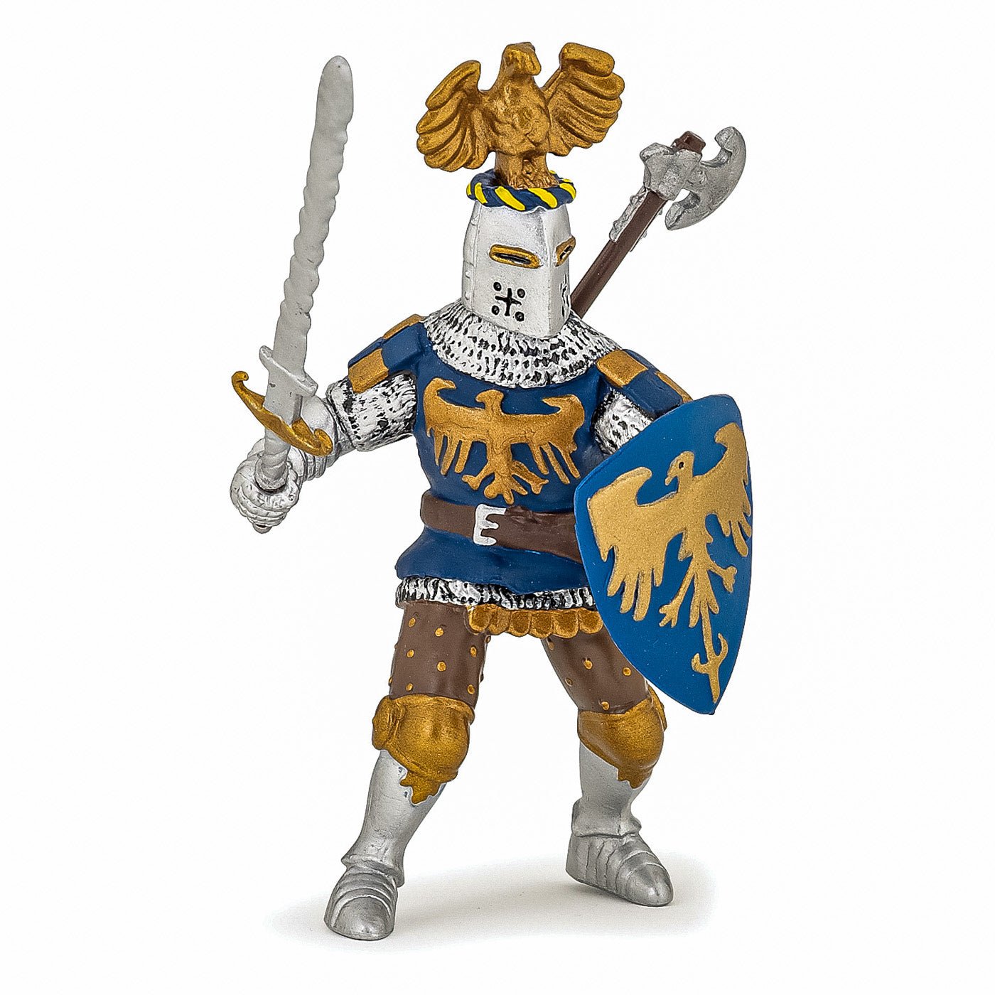 Papo figurina cavaler albastru cu creasta, Papo - Publisol.ro