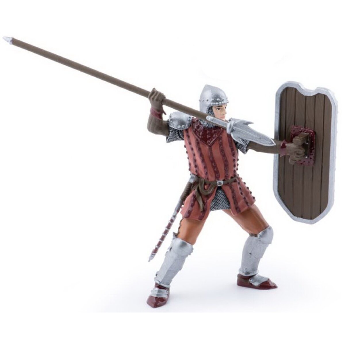 Papo figurina cavaler cu sulita si scut rosu, Papo - Publisol.ro