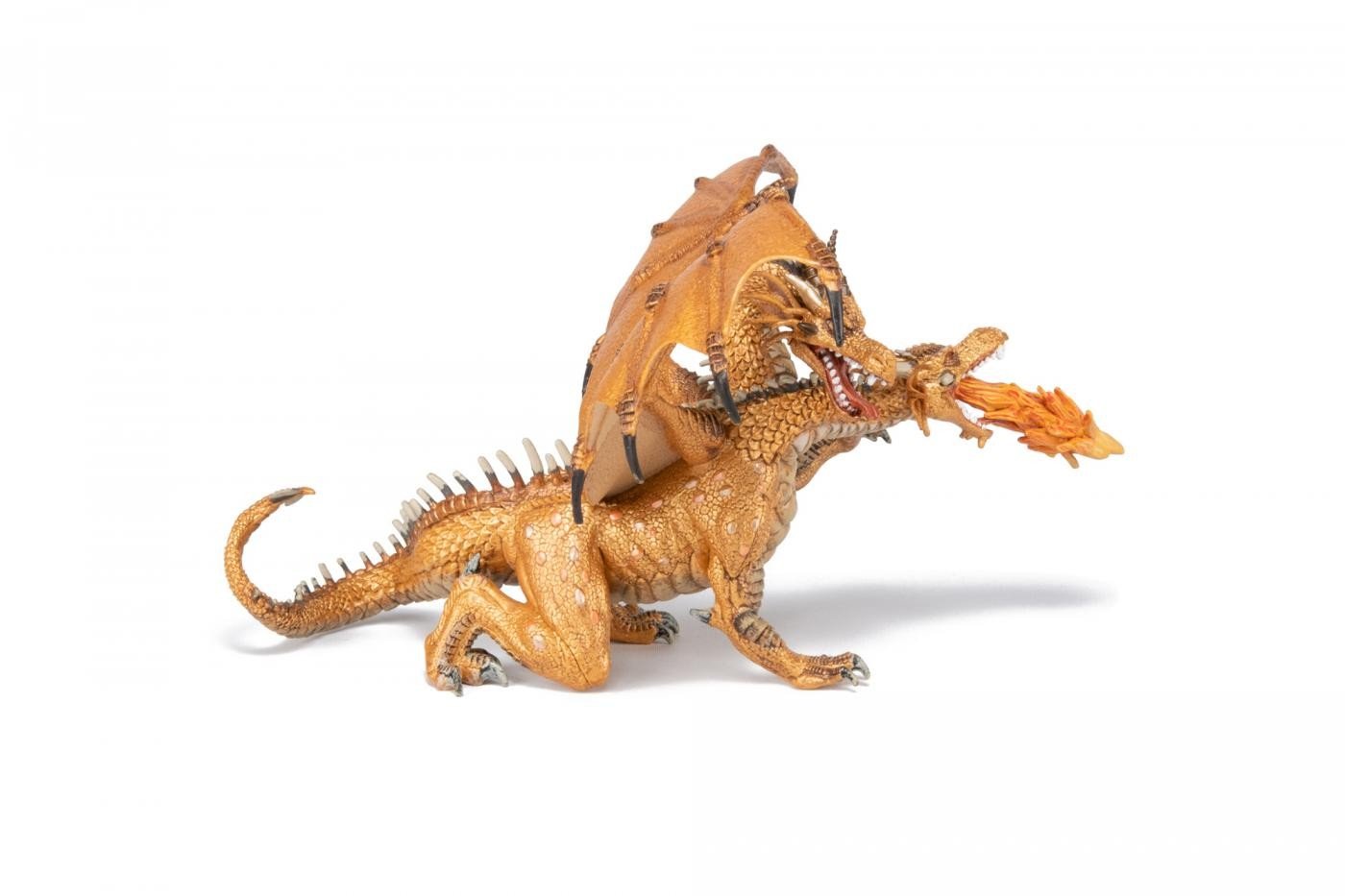 Papo figurina dragon cu doua capete auriu, Papo - Publisol.ro