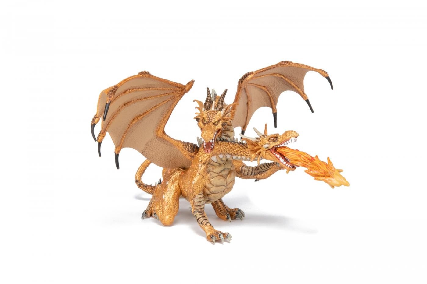 Papo figurina dragon cu doua capete auriu, Papo - Publisol.ro