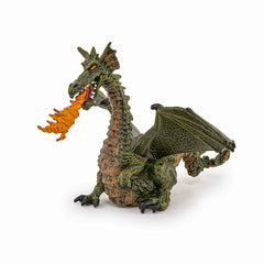 Papo figurina dragon verde inaripat cu flacara, Papo - Publisol.ro