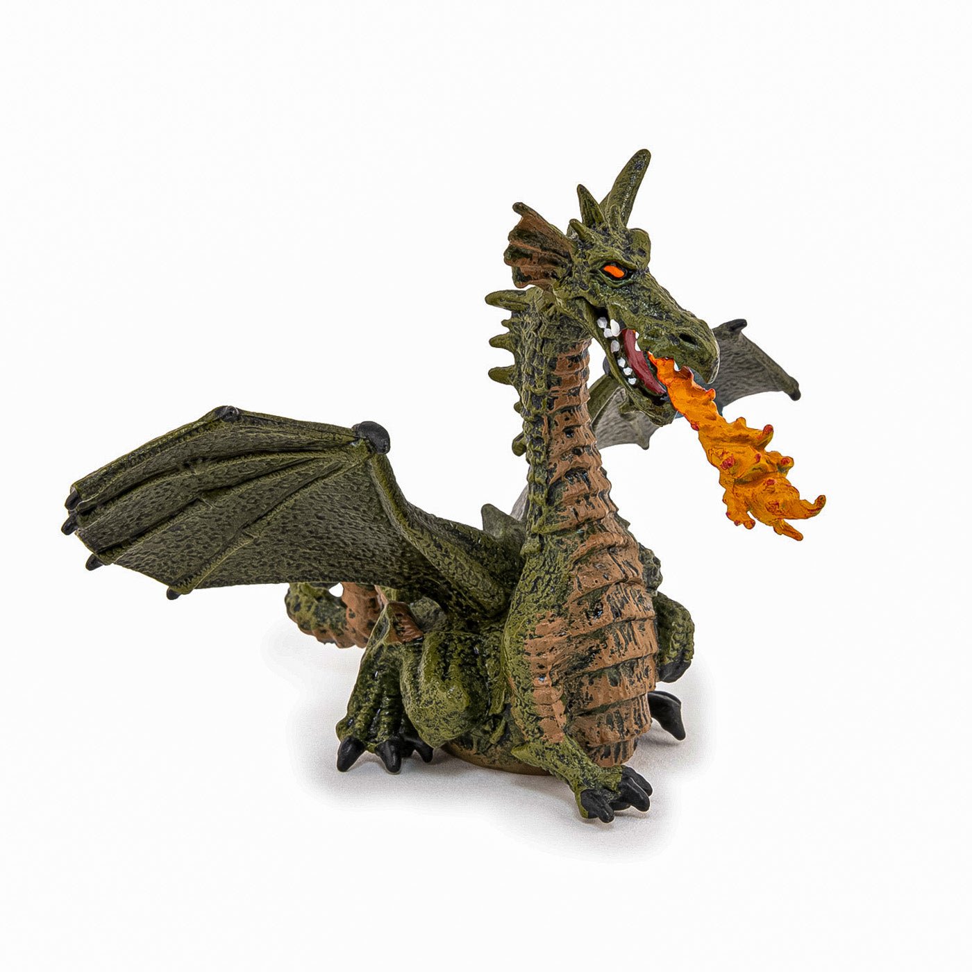 Papo figurina dragon verde inaripat cu flacara, Papo - Publisol.ro