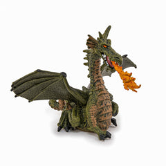 Papo figurina dragon verde inaripat cu flacara, Papo - Publisol.ro