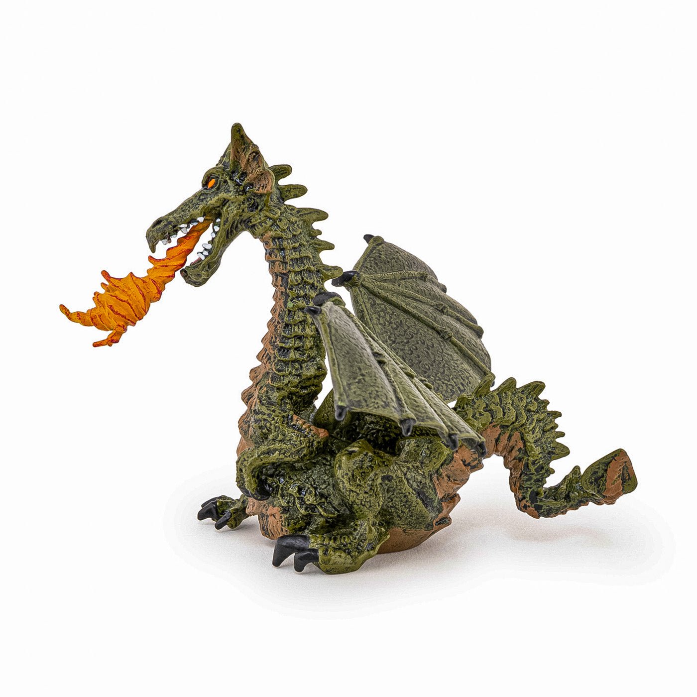 Papo figurina dragon verde inaripat cu flacara, Papo - Publisol.ro