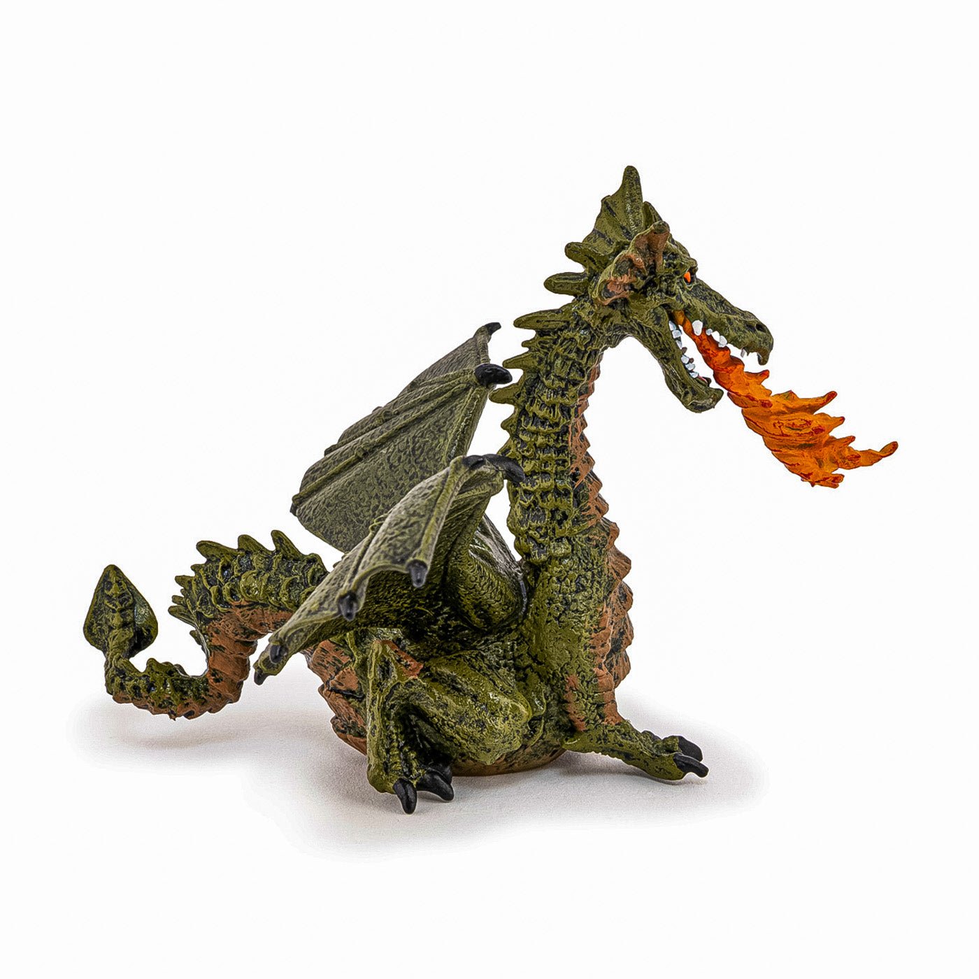 Papo figurina dragon verde inaripat cu flacara, Papo - Publisol.ro