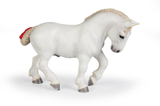 Papo figurina percheron alb cal de povara, Papo - Publisol.ro