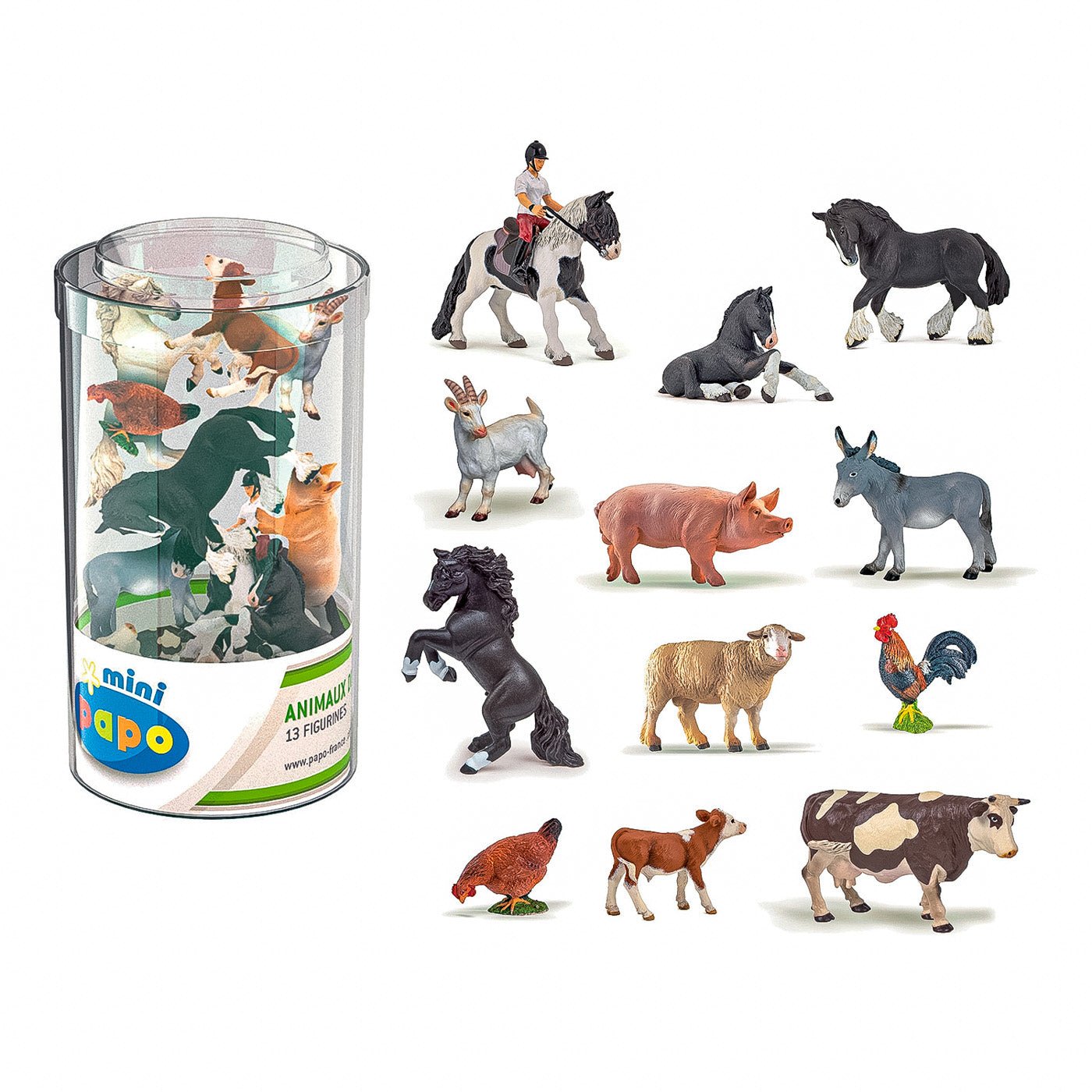 Papo figurina set 13 minifigurine animale ferma, Papo - Publisol.ro