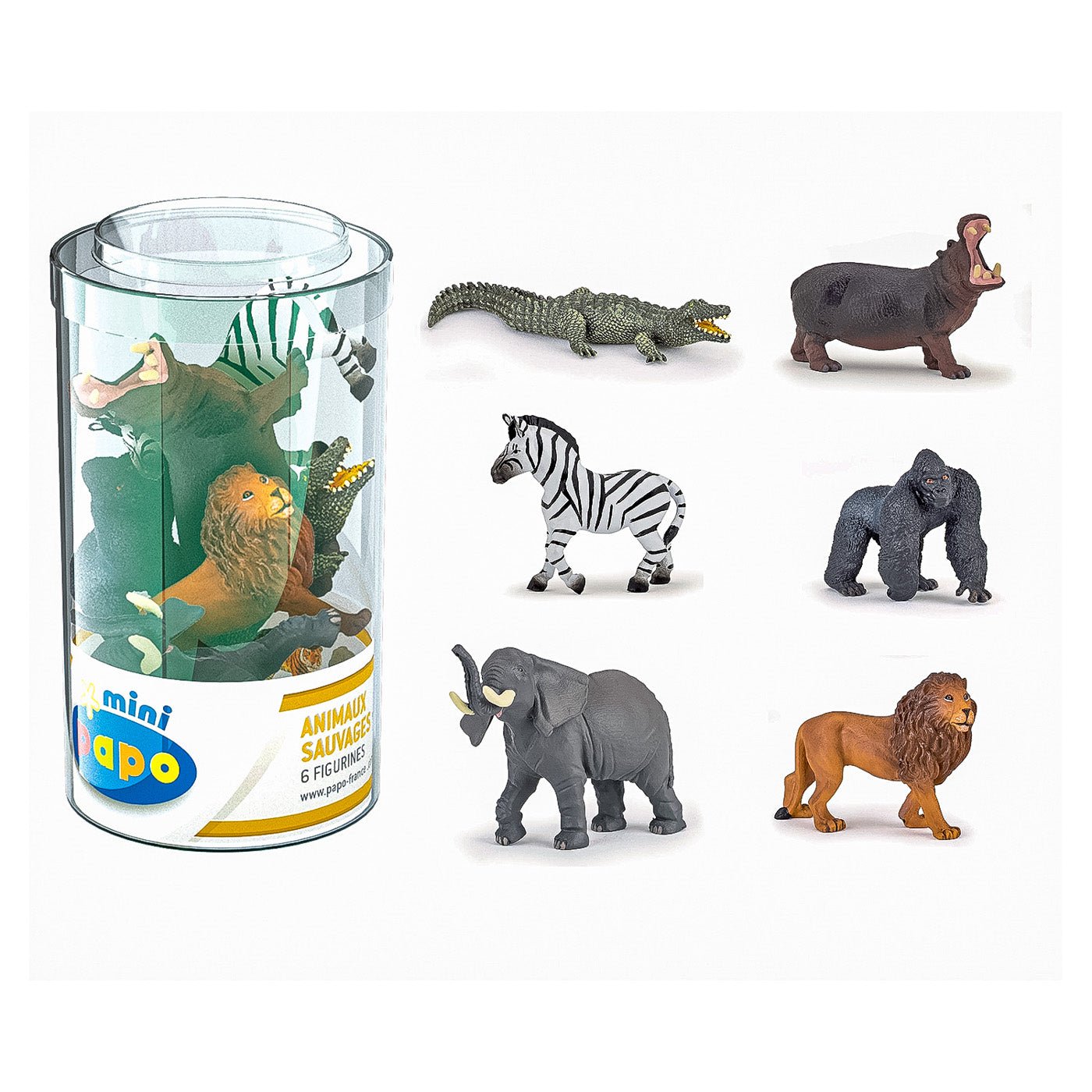 Papo figurina set 6 mini animale salbatice, Papo - Publisol.ro