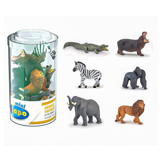 Papo figurina set 6 mini animale salbatice, Papo - Publisol.ro