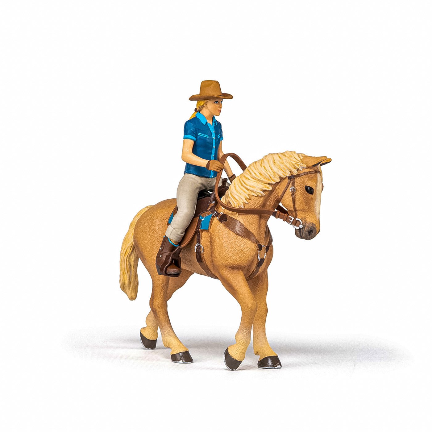Papo figurina set cowgirl (vacarita) pe cal usa, Papo - Publisol.ro