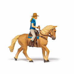 Papo figurina set cowgirl (vacarita) pe cal usa, Papo - Publisol.ro