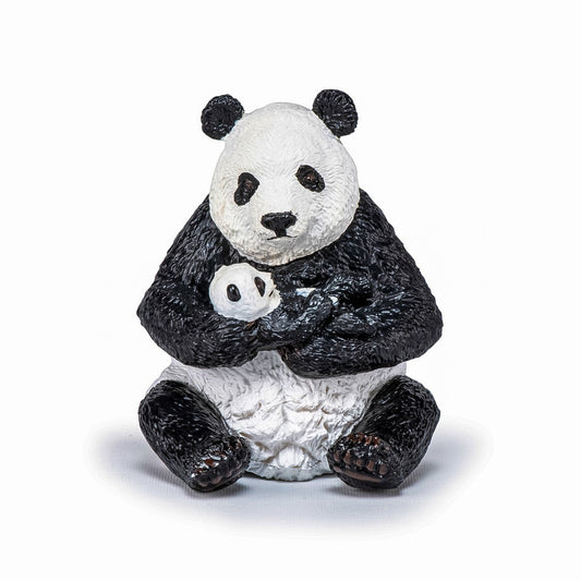 Papo figurina urs panda sezand cu pui in brate, Papo - Publisol.ro