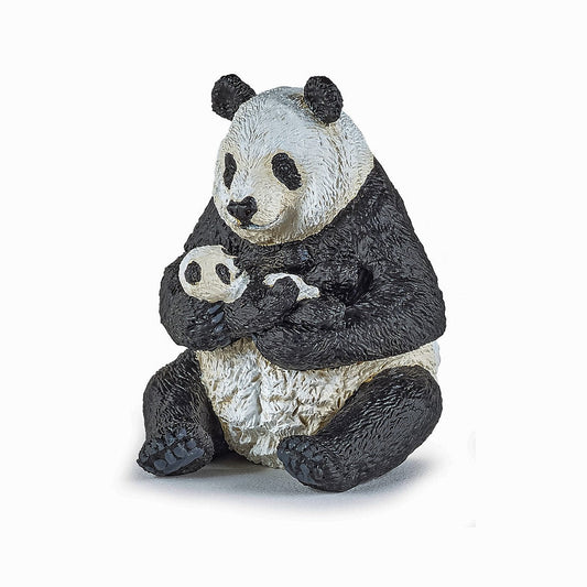 Papo figurina urs panda sezand cu pui in brate, Papo - Publisol.ro