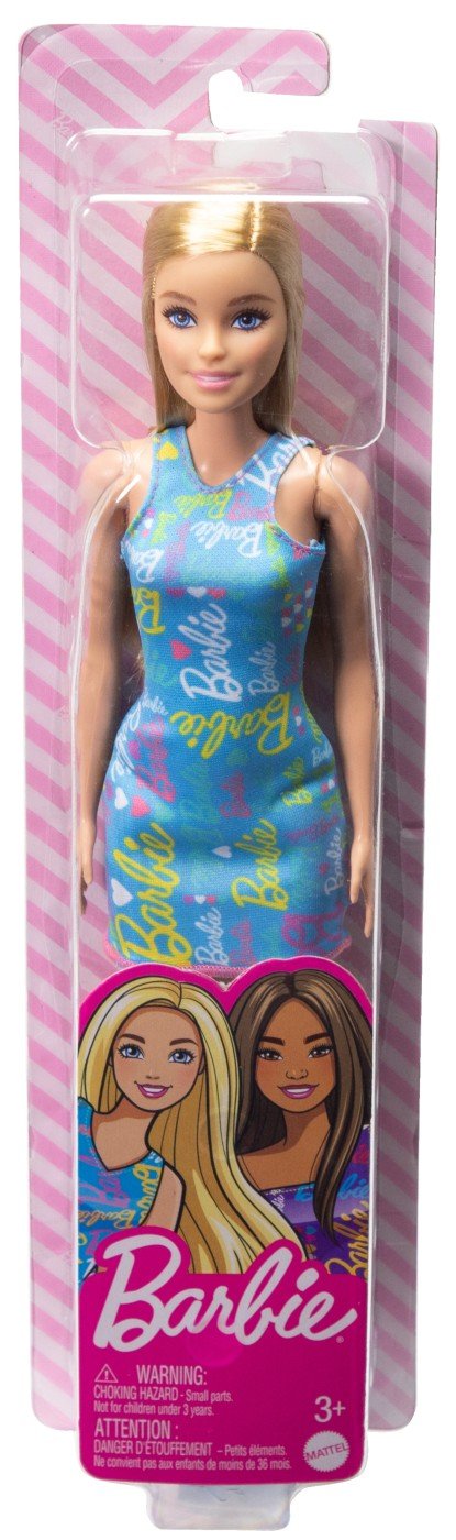 Papusa barbie blonda cu rochita albastra, Mattel - Publisol.ro