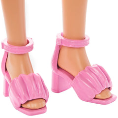 Papusa barbie fashionista bruneta cu rochie mov, Mattel - Publisol.ro