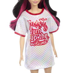 Papusa barbie fashionista bruneta cu rochita sport, Mattel - Publisol.ro