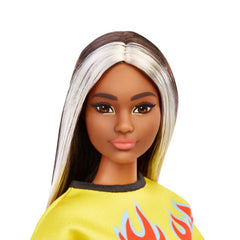 Papusa barbie fashionista bruneta cu suvite blonde, Mattel - Publisol.ro