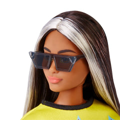 Papusa barbie fashionista bruneta cu suvite blonde, Mattel - Publisol.ro