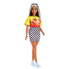 Papusa barbie fashionista bruneta cu suvite blonde, Mattel - Publisol.ro