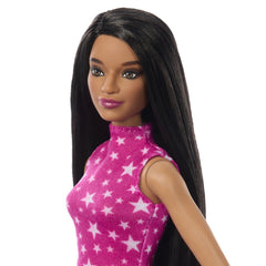Papusa barbie fashionista bruneta cu top cu stelute, Mattel - Publisol.ro