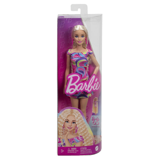 Papusa barbie fashionista cu par blond ondulat, Mattel - Publisol.ro