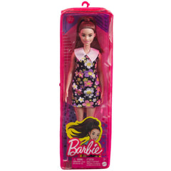 Papusa barbie fashionista satena cu rochie cu imprimeu floral, Mattel - Publisol.ro
