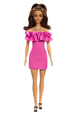 Papusa barbie fashionista satena cu rochie roz, Mattel - Publisol.ro