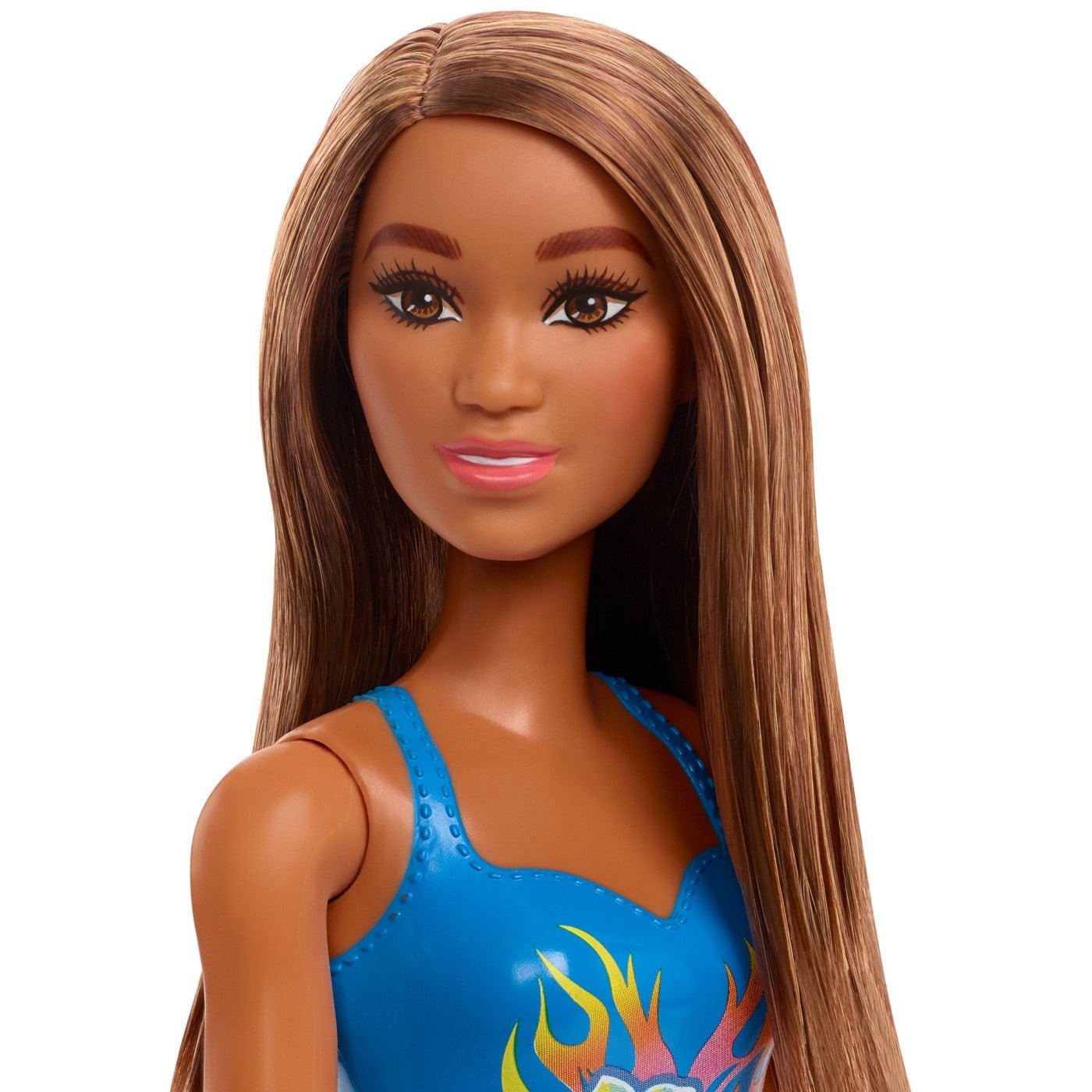 Papusa barbie satena cu costum de baie albastru, Mattel - Publisol.ro